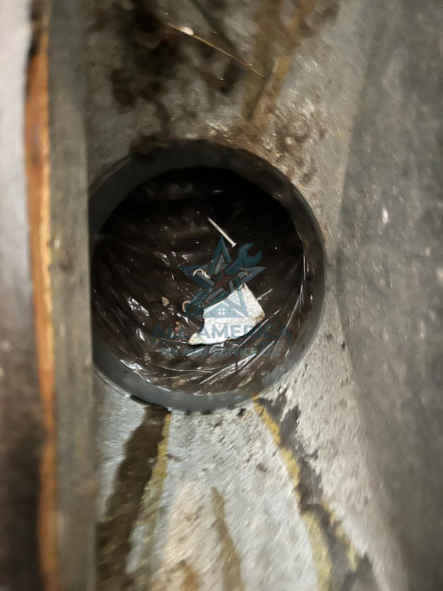 Duct interior before cleaning, Florida