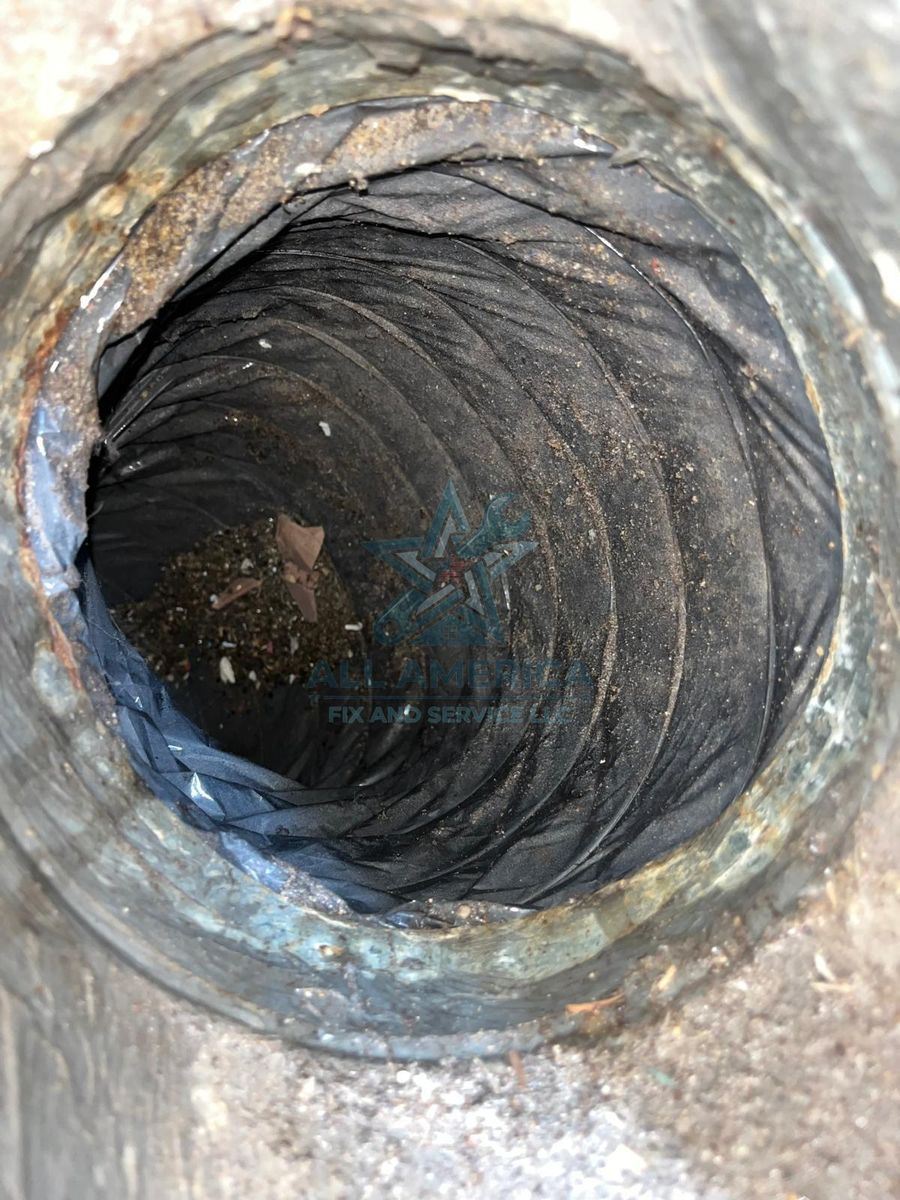 Dryer vent cleaning on a job in Florida