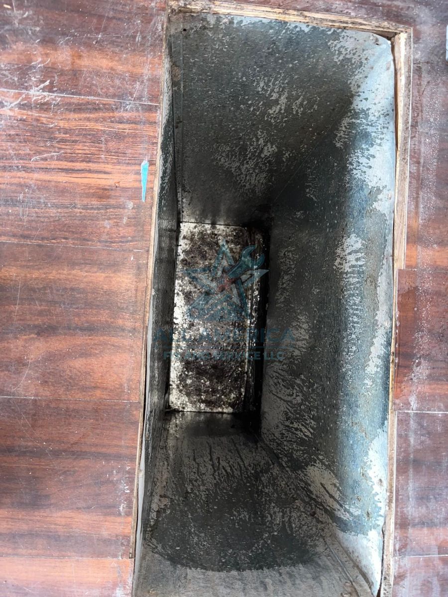 Duct interior after cleaning, Florida