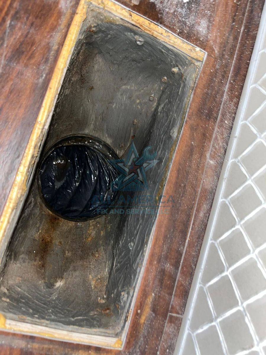 Duct interior after cleaning