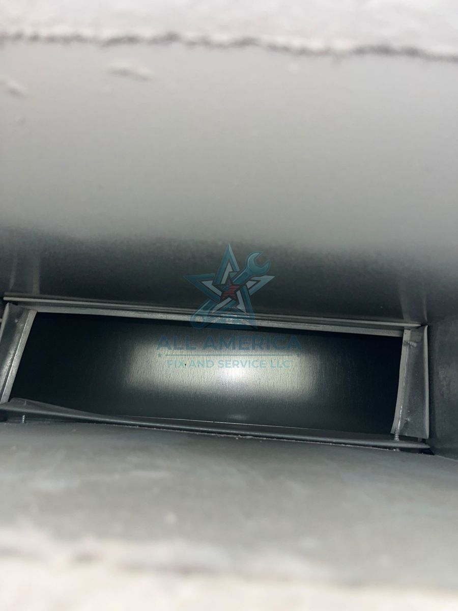 Duct system cleaning in progress