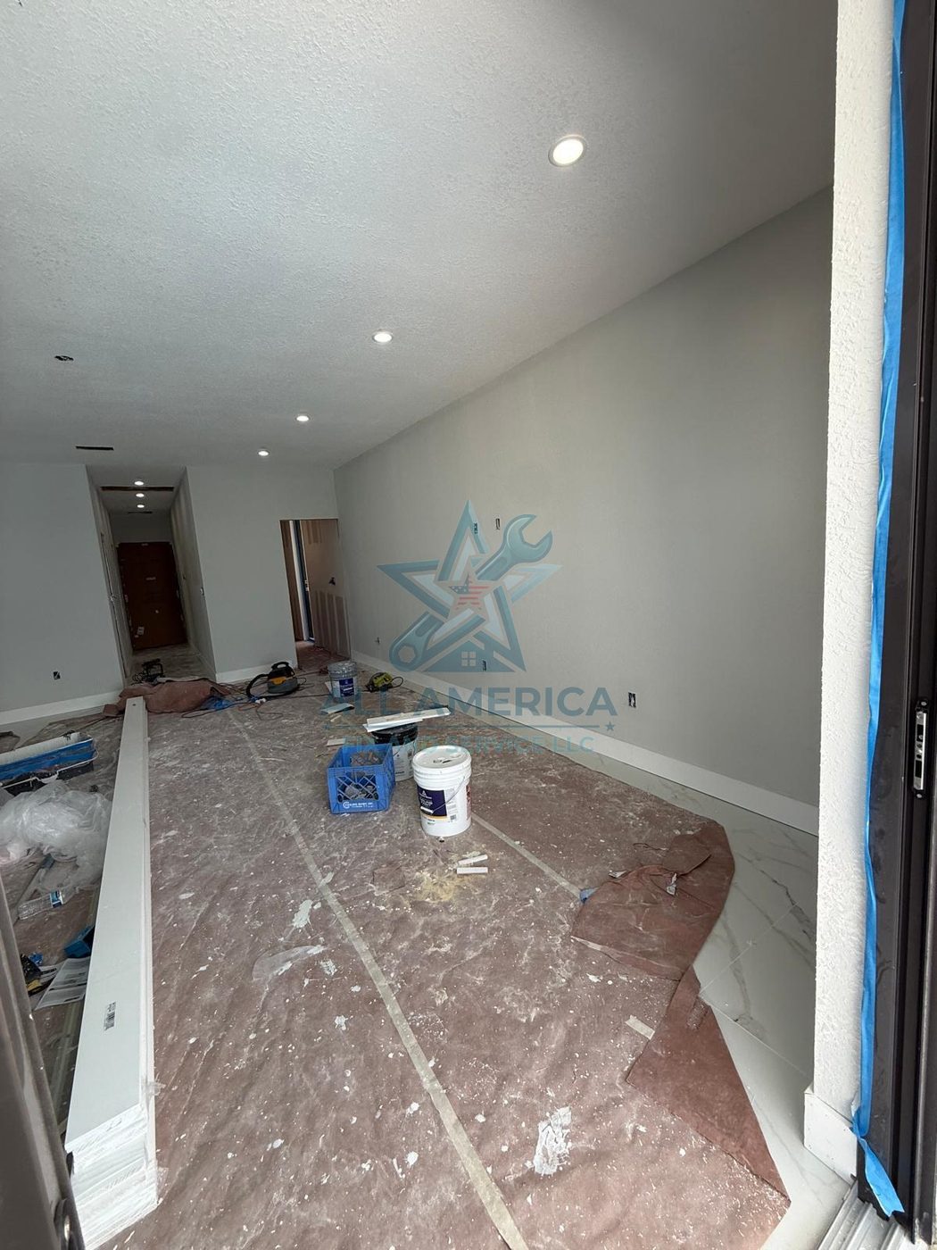 Interior finishing work in a Miami home